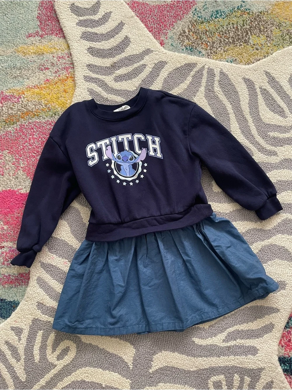 Stitch Navy Pullover Dress with Skirt